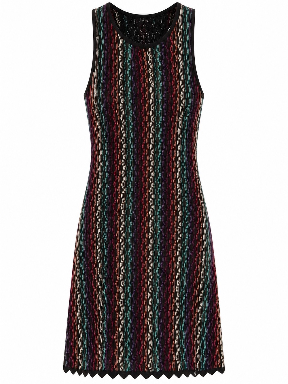 NBD Revolve Bianca Rainbow Zigzag Stripe Knit Racerback Mini Dress Sz S